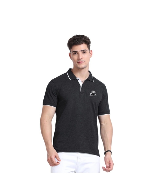 Greys&Blues EcoBlend Polo Tshirt- Charcoal with White Tipping
